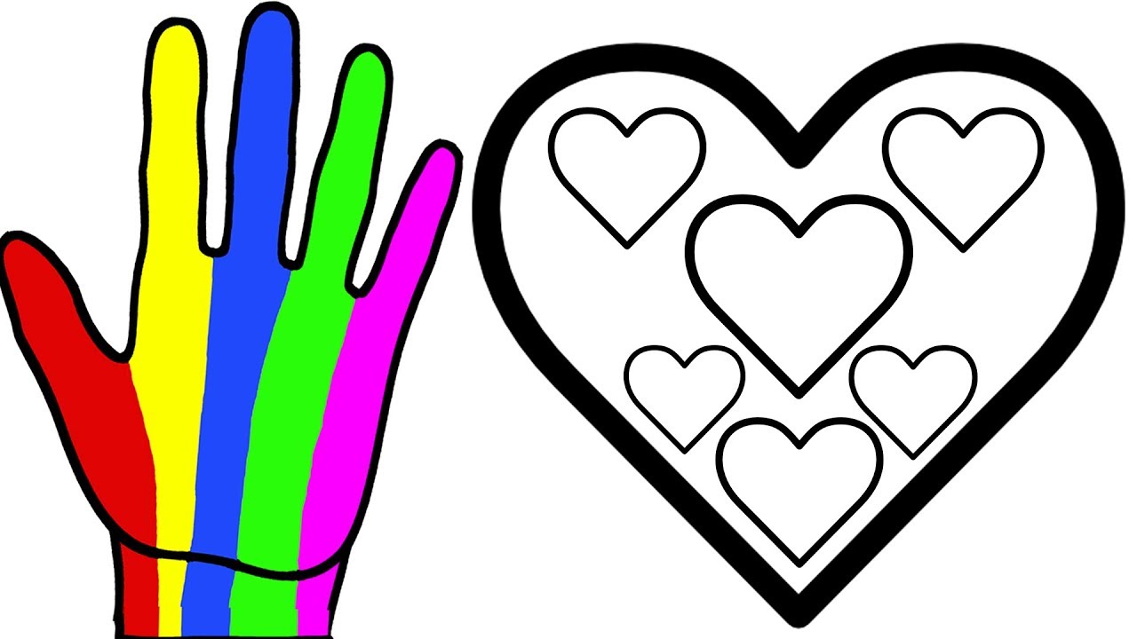 1280x720 Finger Painting Hearts In Heart Coloring And Drawing