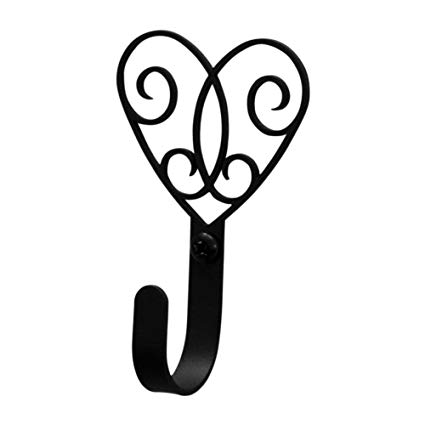 425x425 Iron Victorian Heart Decorative Wall Hook Small