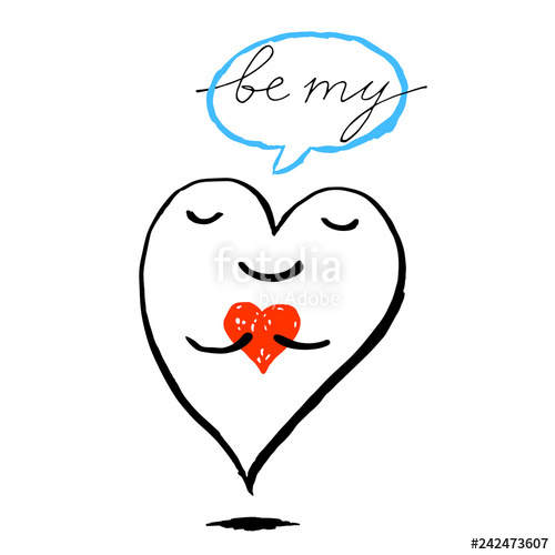 500x500 Big Heart Is Holding A Small Red Heart Funny Greeting Card Be My