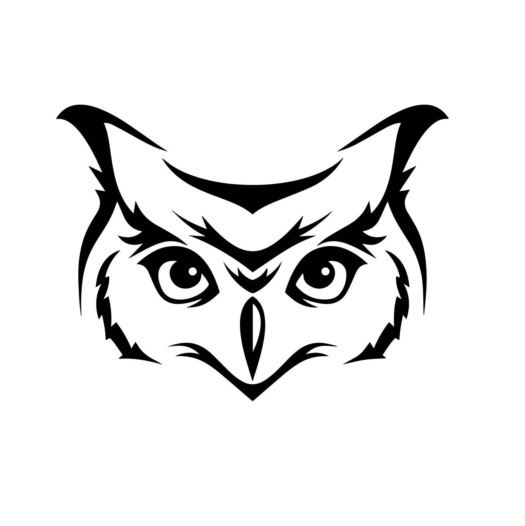 1748x1749 Owl Face Head Decal Window Bumper Sticker Car Horned Wildlife