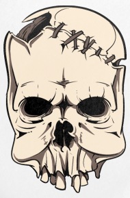 190x289 Head Skull Streetwear Vector Image Illustration Small Buttons