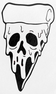 190x320 Pizza Salami Skull Tattoo Design Small Buttons Spreadshirt