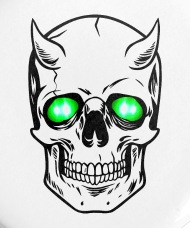 190x228 Green Creepy Eye Skull Small Buttons Spreadshirt