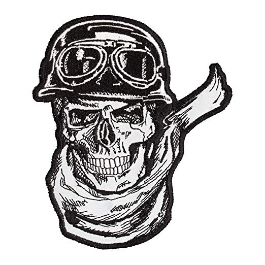 522x522 Reflective Rider Skull With Scarf, Helmet Goggles