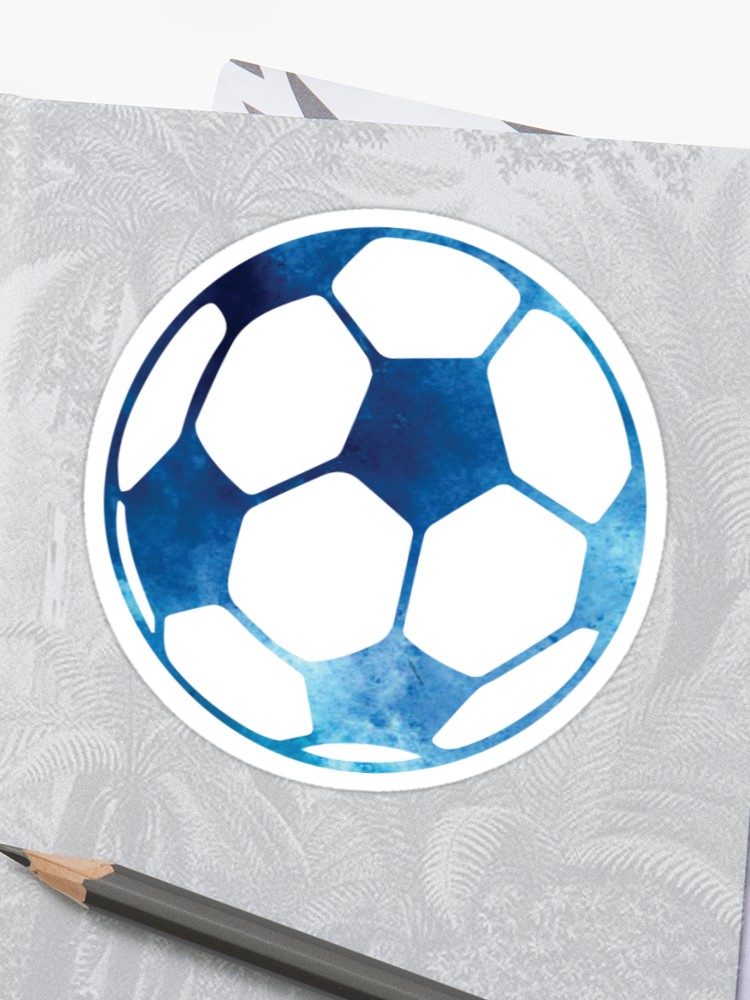 750x1000 Blue Soccer Ball Sticker