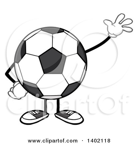 450x470 Clipart Of A Cartoon Faceless Soccer Ball Mascot Character Waving