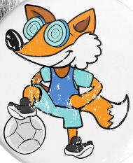 190x233 Retro Vintage Grunge Style Soccer Fox Football Small Buttons