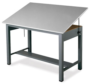 300x281 mayline economy ranger steel four post drawing tables