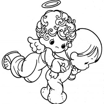 336x336 Baby Angel Tattoo Sketch Design With Wings Drawing Black Pencil