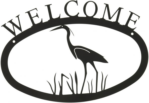 600x415 Village Wrought Iron Inch Heron Welcome Sign Small Souq