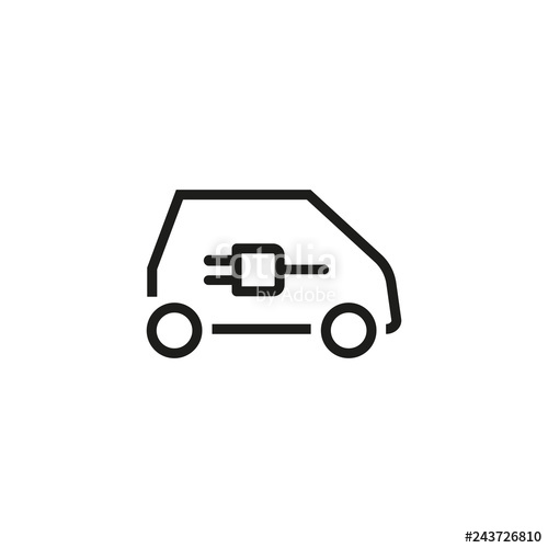 500x500 electric car line icon car, socket wrench, technology smart car