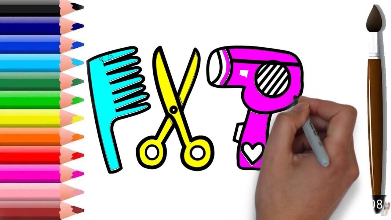 1280x720 Glitter Hair Accessories Coloring And Drawing Learn Colors