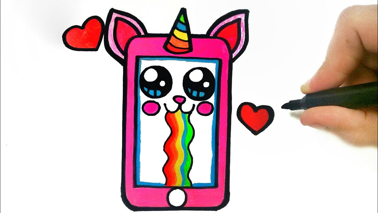 1280x720 How To Draw A Cute Cell Phone Smartphone