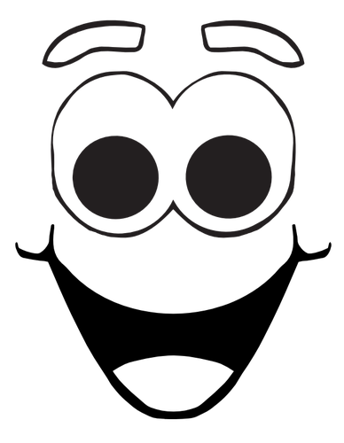 388x500 Vector Drawing Of Smiling Comic Face