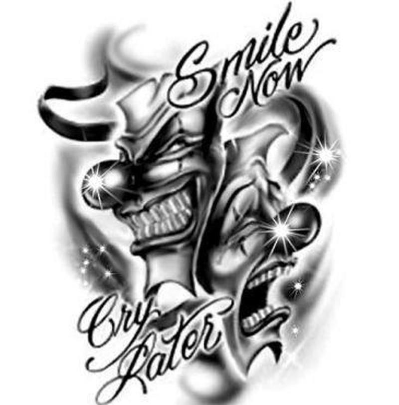 800x811 Laugh Now Cry Later Joker Tattoo Design Tattoos Book Tattoos