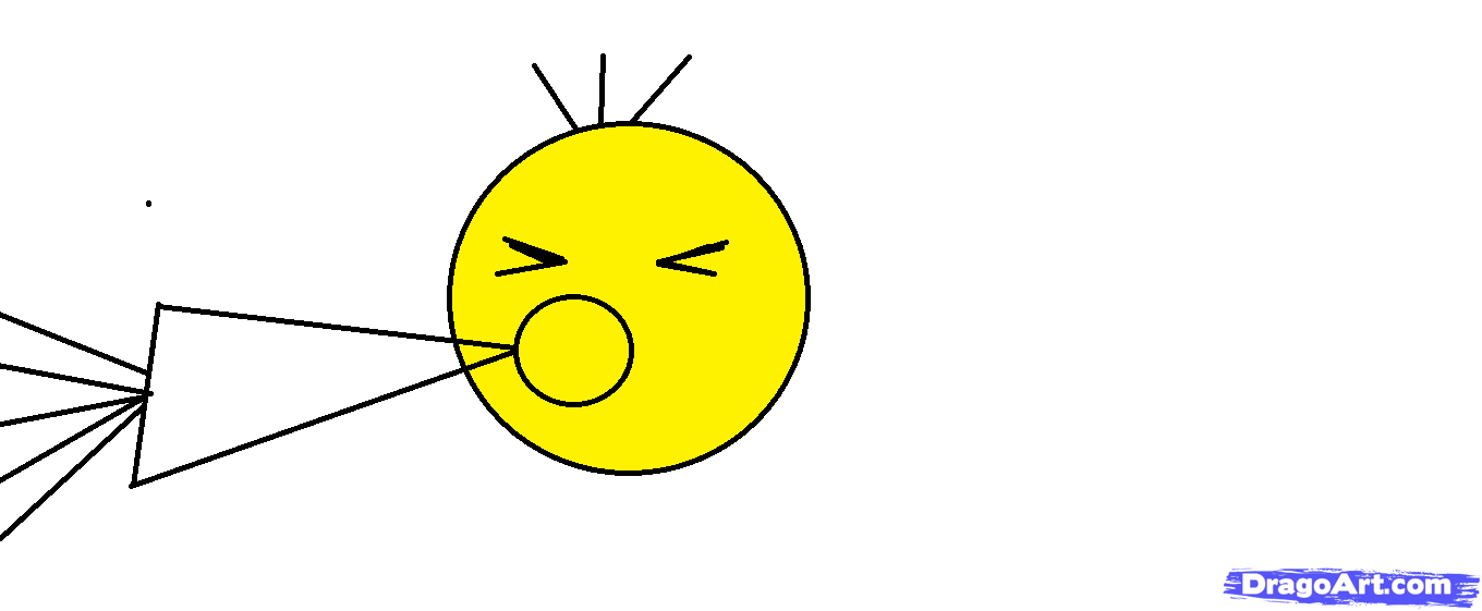 1360x561 How To Draw A Yelling Smiley Face, Step