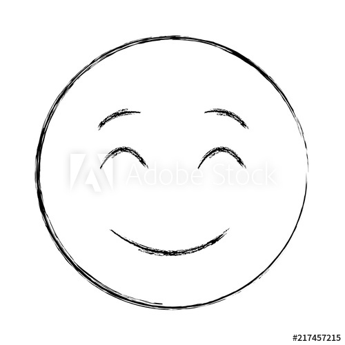 500x500 Smiley Face Happy Closed Eyes Emoji Hand Drawing Design