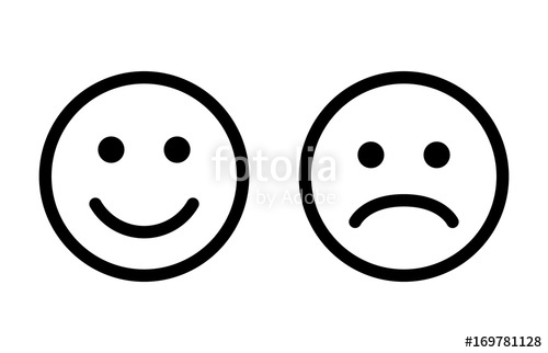 500x322 Happy And Sad Emoji Smiley Faces Line Art Vector Icon For Apps