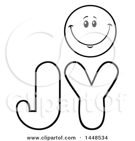 450x470 Clipart Of A Cartoon Black And White Lineart Happy Smiley Face