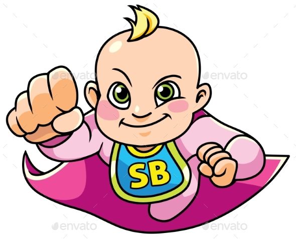 590x476 Full Length Illustration Of A Super Baby Girl Smiling While Flying