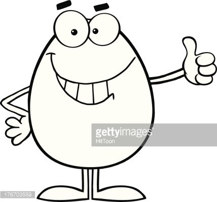 428x400 Black And White Smiling Easter Egg Showing Thumbs Up Premium