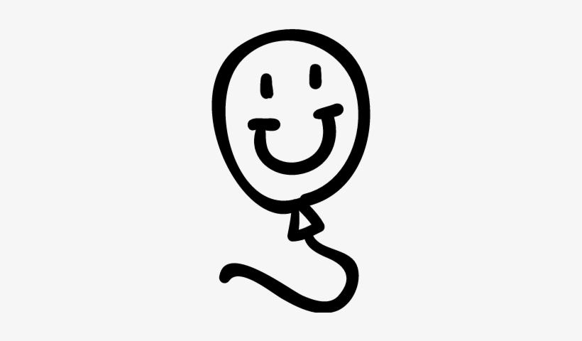820x480 Balloon Hand Drawn Toy With Smiling Face Vector