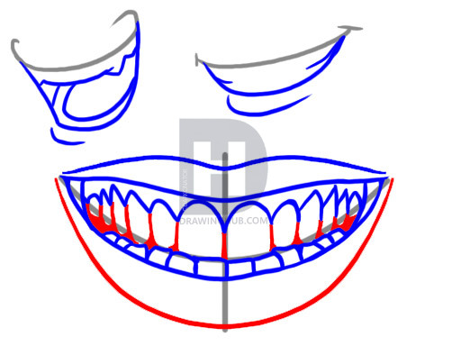 Как рисовать улыбку поэтапно