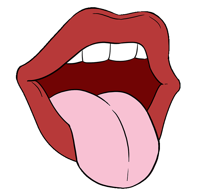 680x678 How To Draw A Mouth And Tongue
