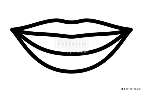 500x322 Smiling Lips With White Teeth Or Smile Line Art Vector Icon