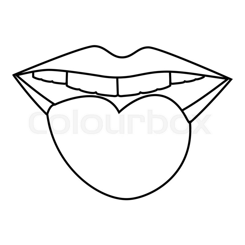 800x800 Smiling Mouth Icon Outline Stock Vector Colourbox