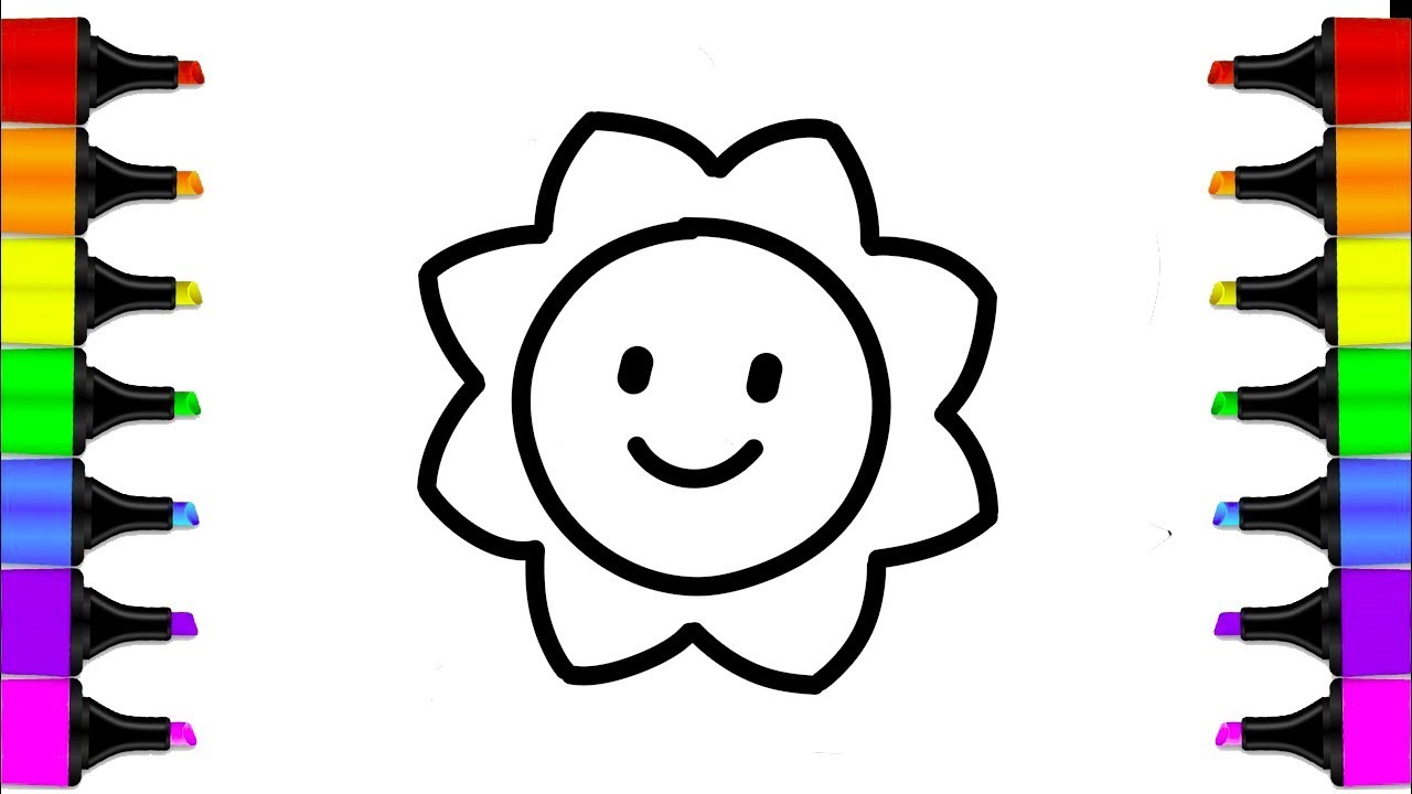 1280x720 How To Draw A Smiling Sun Learn Colors For Children Coloring