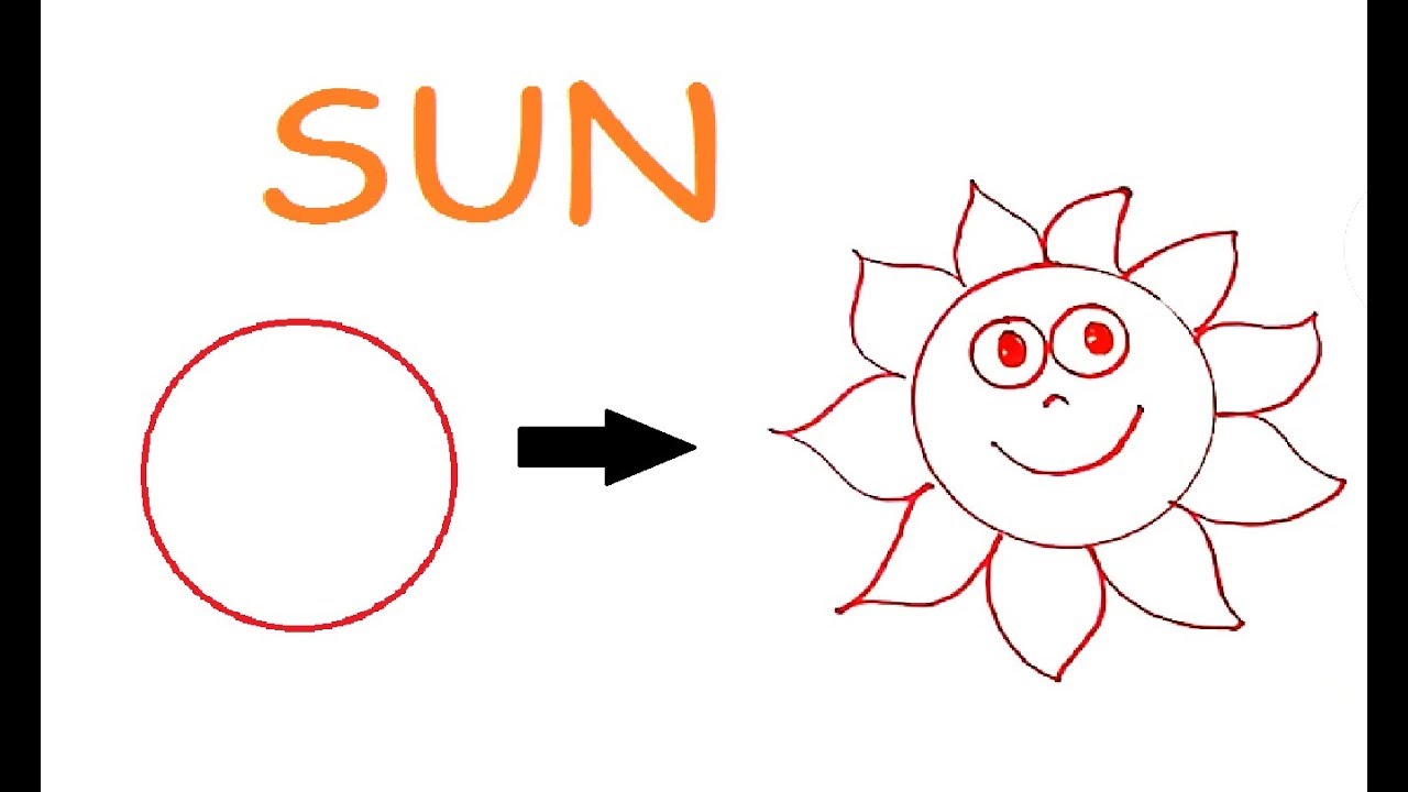 1280x720 How To Draw Smiling Sun Using A Circle Or Zero In Easy Way Step