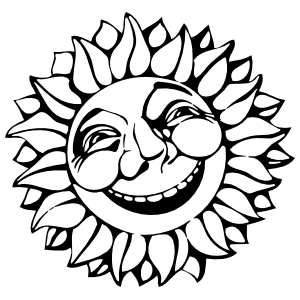 300x300 Smiling Sun With Face Sticker