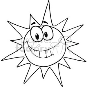 300x300 Cartoon Character Smiling Sun Clipart Royalty Free Clipart