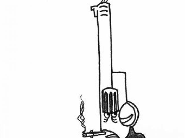 640x480 Drawn Gun Smoke Drawing