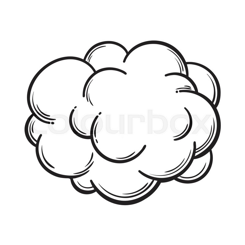 800x800 Hand Drawn Fog, Smoke Cloud, Black And Stock Vector Colourbox