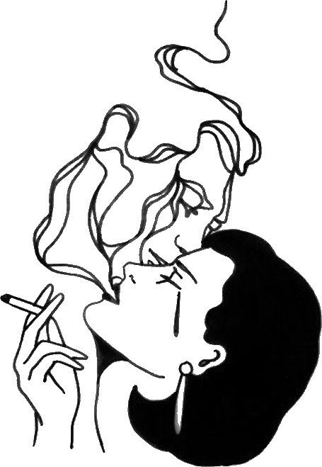 455x659 smoke kiss sticker in tattoos kiss painting, art, tattoo