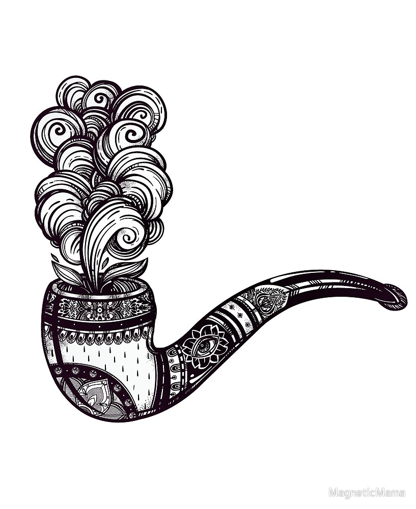 817x1000 Tobacco Pipe With Puff Of Smoke Ornate Pipe Drawing