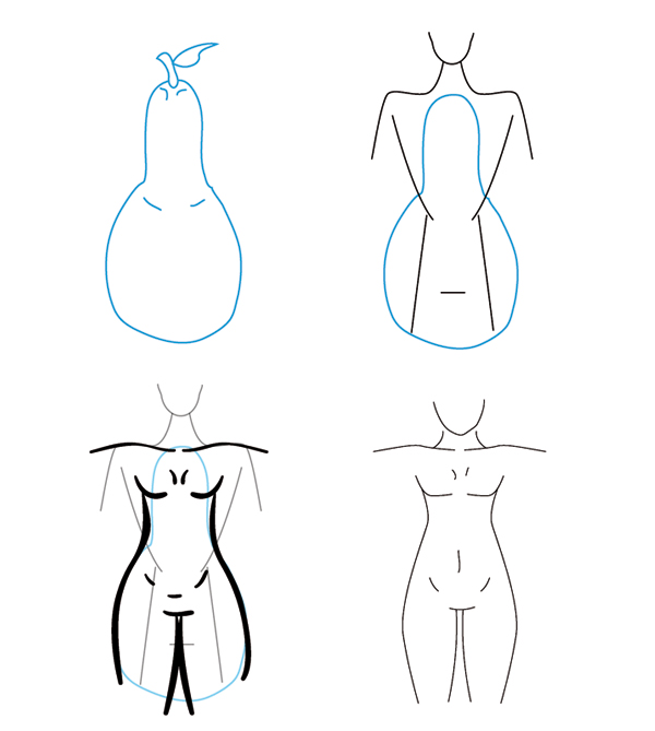 600x669 how to draw different body types for males and females