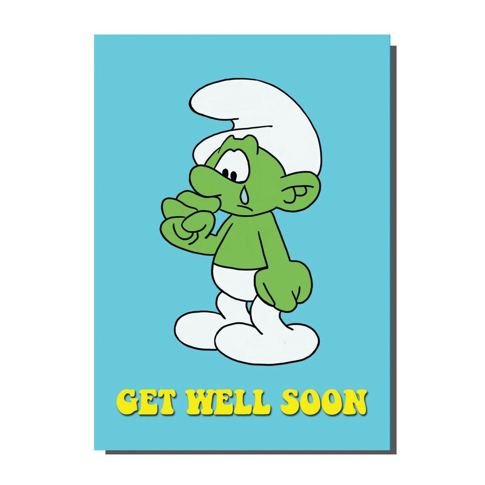 1000x1000 Get Well Soon Smurf Drawing Greetings Card Ebay