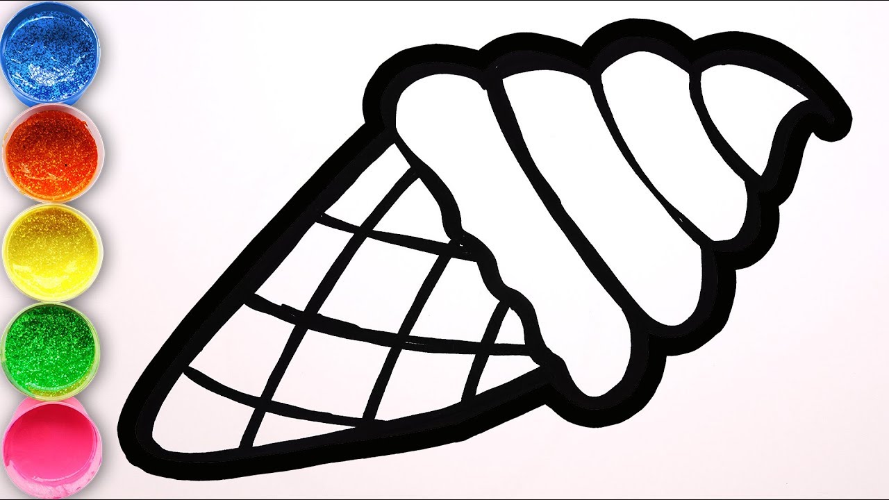 1280x720 Glitter Ice Cream Coloring And Drawing For Kids Toddlers Heart