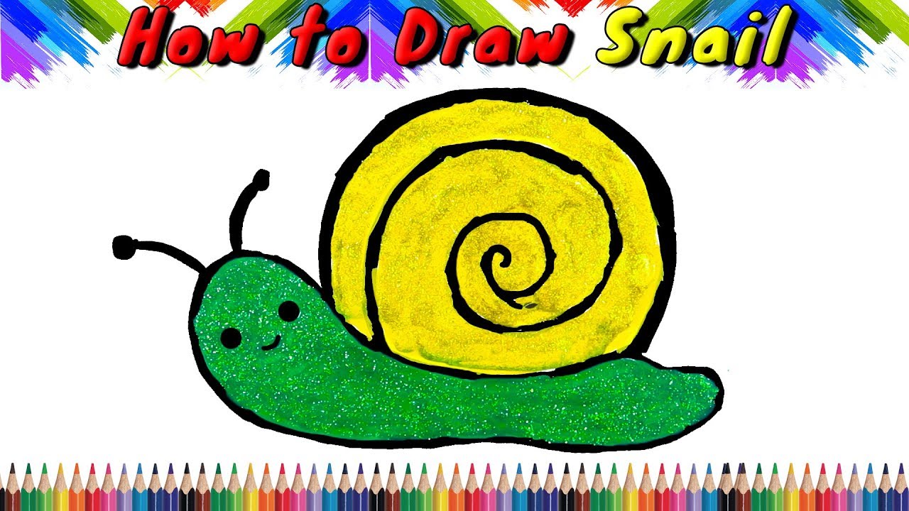 1280x720 How To Draw A Beautiful Snail