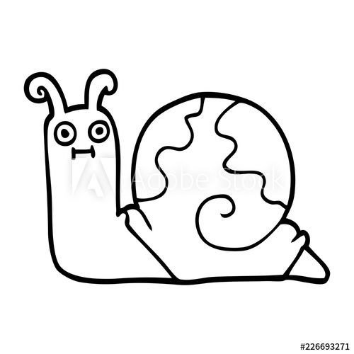 500x500 Line Drawing Cartoon Snail