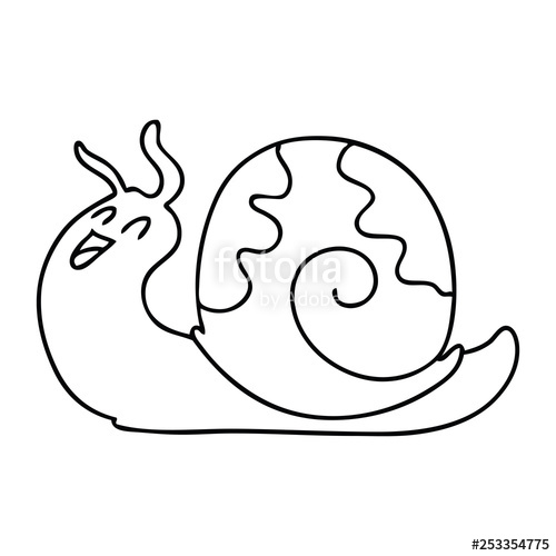 500x500 Quirky Line Drawing Cartoon Snail Stock Image And Royalty Free
