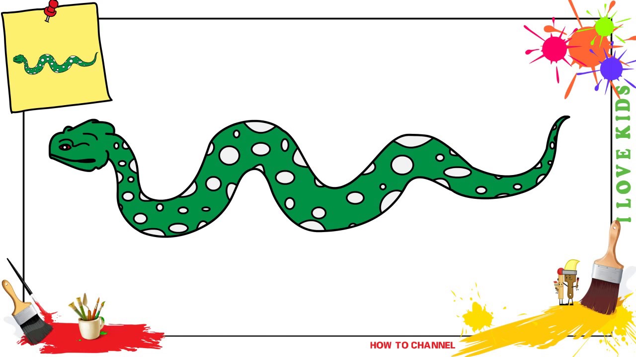 1280x720 How To Draw A Snake Easy Slowly Step