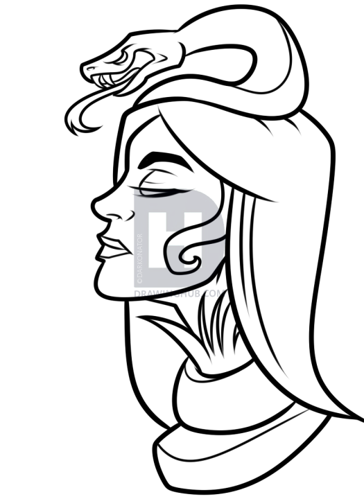 525x720 Snake Girl Drawing Lesson, Step