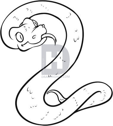 380x425 How To Draw An Easy Snake, Step