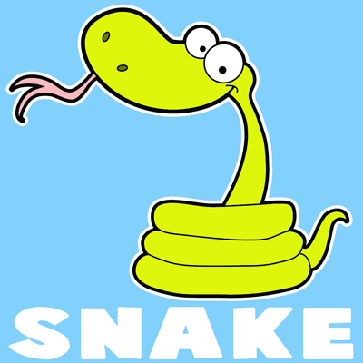 400x400 How To Draw A Cartoon Snake With Easy Step