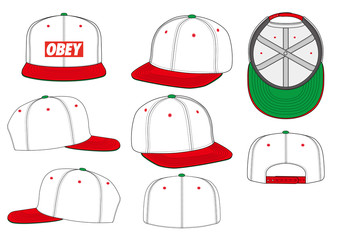 339x240 snapback cap fashion flat technical drawing template