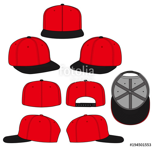 500x484 snapback fashion flat technical drawing template stock image